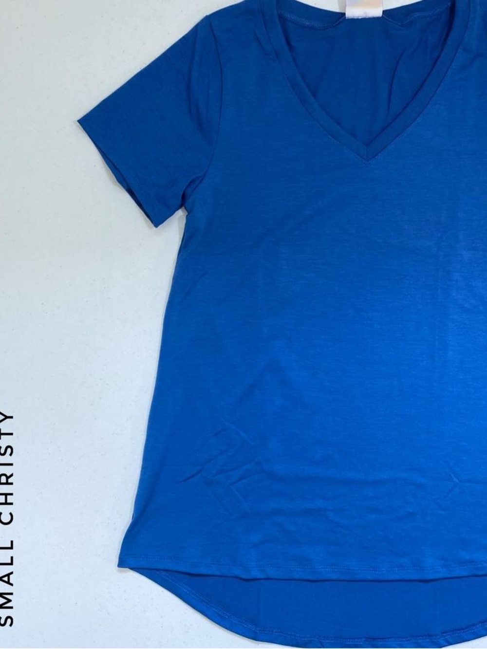 LuLaRoe Women's V-Neck Short Sleeve Top - Royal Blue